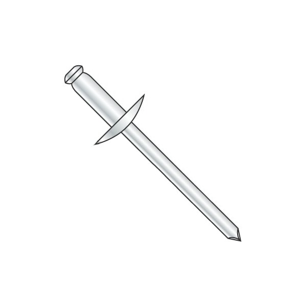 Newport Fasteners Blind Rivet, Large Flanged Head, 5/32 in Dia., 0.80 in L, Aluminum Body, 3000 PK 773504 - main